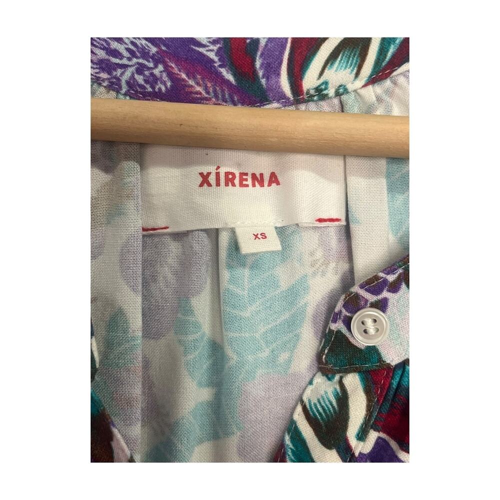 Xirena Top Womens Extra Small Purple Floral Ruffle Puff Sleeve Chic Flowy Boho - Picture 3 of 8